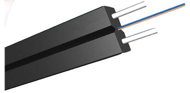 গুণ  Black LSZH Sheath FTTH Optical Fibre In Computer Network With 2*0.45mm Steel Wire Strength Member কারখানা