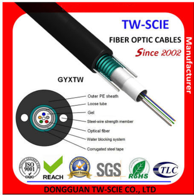 4f 50/125Mm GYXTW এরিয়াল ফাইবার অপটিক কেবল ইউনিটিউব লাইট আর্মার্ড স্ট্রাকচার সহ