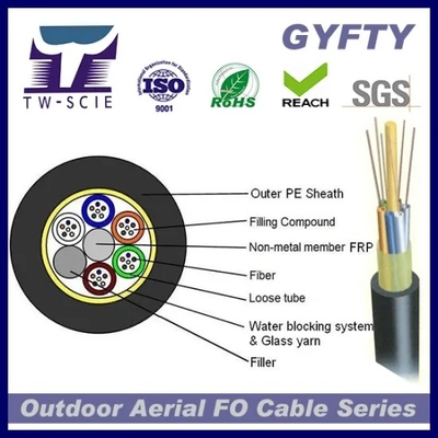 GYFTY-FS মাল্টি কোর আউটডোর এরিয়াল গ্লাস ইয়ার্ন সাঁজোয়া ফাইবার অপটিক ইথারনেট কেবল