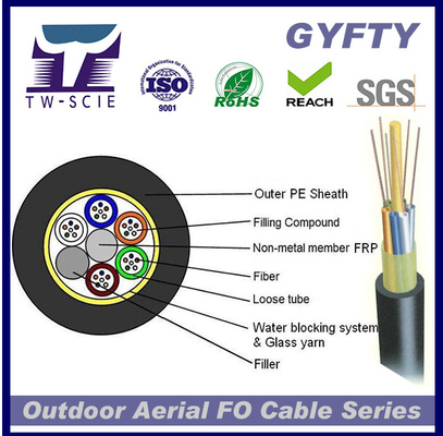GYFTY 24cores FRP লুজ টিউব আউটডোর রিবন নন-আর্মার্ড ফাইবার অপটিক নেটওয়ার্ক কেবল