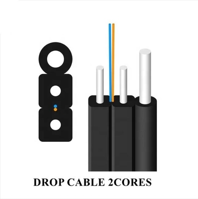 ইস্পাত শক্তি FRP FTTH ড্রপ ক্যাবল LSZH LSZH এইচডিপিই জ্যাকেট পিই পিভিসি 0.45 মিমি ইস্পাত তারের সাথে