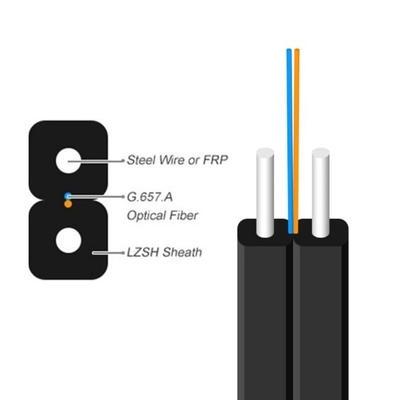 GJYXFCH আউটডোর 2core FRP ড্রপ ফাইবার অপটিক ক্যাবল FTTH ফাইবার ক্যাবল