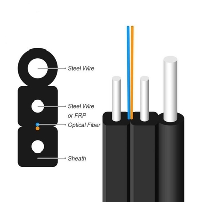GJYXFCH আউটডোর 2core FRP ড্রপ ফাইবার অপটিক ক্যাবল FTTH ফাইবার ক্যাবল