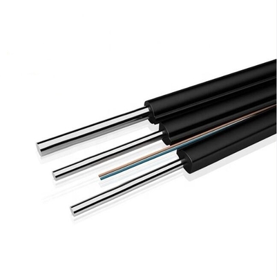 FTTH ড্রপ ক্যাবল 2 কোর G657A2 ফাইবার 3 স্টীল ওয়্যার LSZH জ্যাকেট ফাইবার অপটিক ক্যাবল
