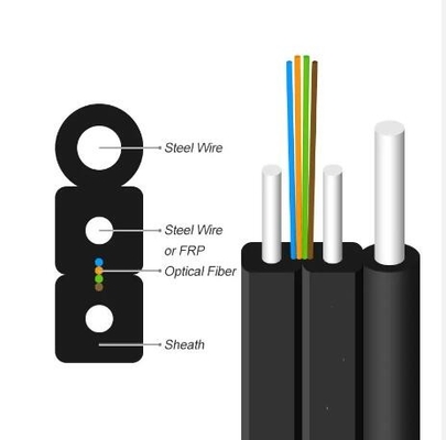 স্ব-সমর্থিত FTTH ড্রপ ক্যাবল 1 কোর থেকে 4 কোর ইনডোর আউটডোর ওভারহেড অপটিক্যাল ফাইবার ক্যাবল