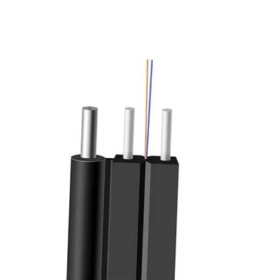 স্বয়ংসমর্থিত 2 কোর FTTH ইনডোর আউটডোর ফাইবার অপটিক ড্রপ ক্যাবল