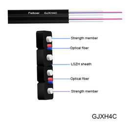 3.1*2.0mm FRP শক্তি সদস্য FTTH ইনডোর LSZH ফাইবার অপটিক কেবল