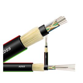 PE জ্যাকেট 2-144 কোর নমনীয় সাঁজোয়া তারের ADSS লুজ টিউব ফাইবার অপটিক কেবল, আউটডোর ফাইবার অপটিক কেবল