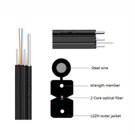 GJXH4C / GJXFH4C ইন্ডোর স্ব-সমর্থক SM LSZH শীথ FTTH ড্রপ কেবল