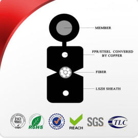 ফ্ল্যাট FTTH 1 কোর ইন্ডোর ডিজিটাল ফাইবার অপটিক কেবল G657A LSZH বাটারফ্লাই ড্রপ কেবল