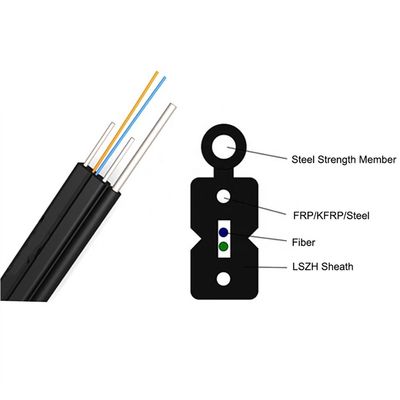 FTTH ড্রপ কেবল 1 2 4 কোর LSZH শিথ বো টাইপ ফাইবার অপটিক্স কম্পিউটার নেটওয়ার্কে