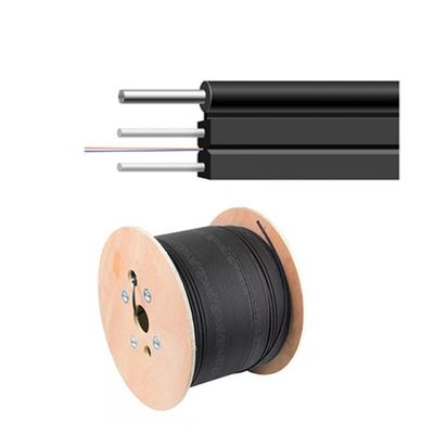 1-24 কোর SM G657A1 সাঁজোয়া ফাইবার ড্রপ কেবল FTTH নেটওয়ার্ক LSZH ইনডোরের জন্য কালো জ্যাকেট