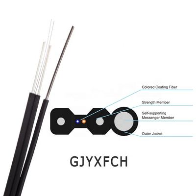 2 কোর G657A1 ফাইবার GJYXCH GJYXFCH FTTH ড্রপ কেবল আউটডোর