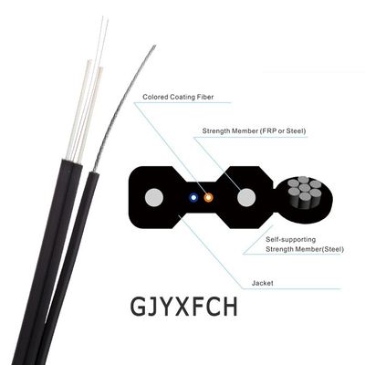 2 কোর G657A1 ফাইবার GJYXCH GJYXFCH FTTH ড্রপ কেবল আউটডোর
