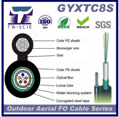 GYXTC8S সেলফ সাপোর্টিং 24 কোর আউটডোর ফাইবার অপটিক কেবল