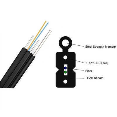 স্ব-সহায়ক FTTH ড্রপ কেবল 1300 - 1324nm জিরো ডিসপারসন ওয়েভেলংথ GJYXCH/GJYXFCH