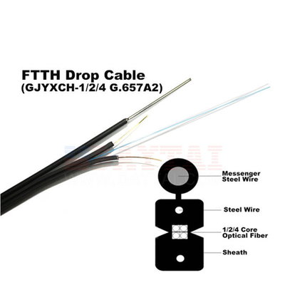 ইবোকম ইস্পাত তার FTTH ড্রপ ক্যাবল হট ডিপ গ্যালভানাইজড শক্তিশালী ডেটা ট্রান্সমিশনের জন্য